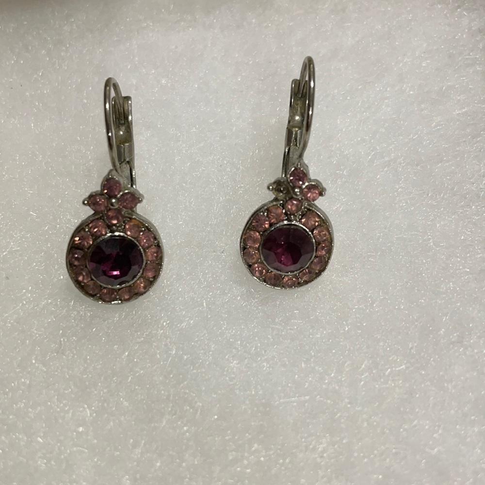 Pink drop earrings